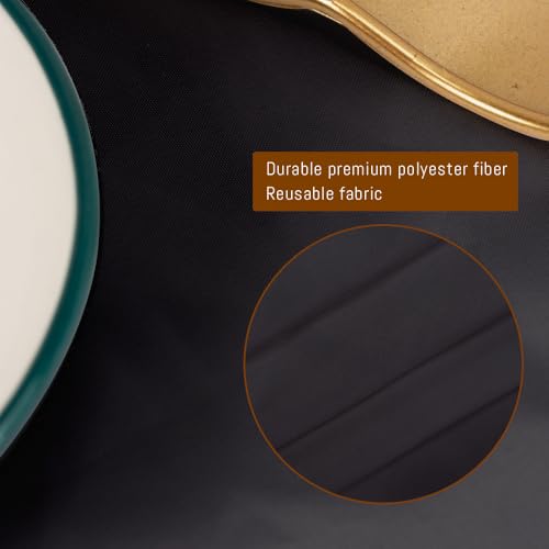 Black Round Tablecloth 120 Inch Pack of 10 - Stain & Wrinkle Resistant Polyester