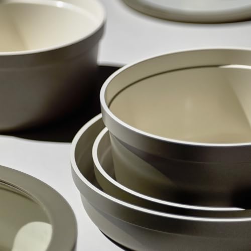 Green Ceramic Cookware Set 21 Pieces Nonstick Pots and Pans - Safe & Space Saving