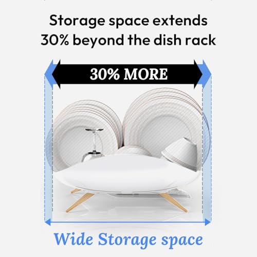 carrotez Self-Draining Dish Drying Rack, White - Wide