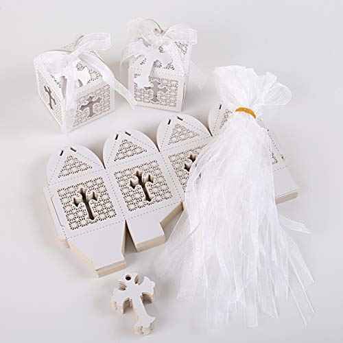 LEMESO Favor Boxes, 2x2x2in Small Gift Boxes for Presents, Party Wedding Favors Boxes with Ribbon, Mini Candy Boxes for Event Bridal Shower Anniversary Birthday Christmas