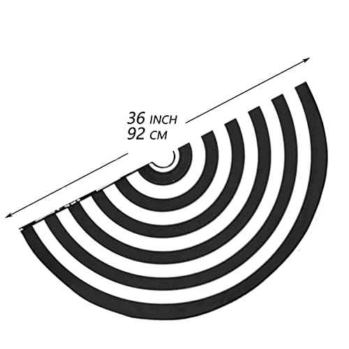 36 Wednesday Black and White Tree Skirt Red Boarder, Halloween Ornaments Merry Christmas Town Holiday Party Rustic Farmhouse Decor Indoor Large Pen Tree Mat for Burlap Decorations 3'