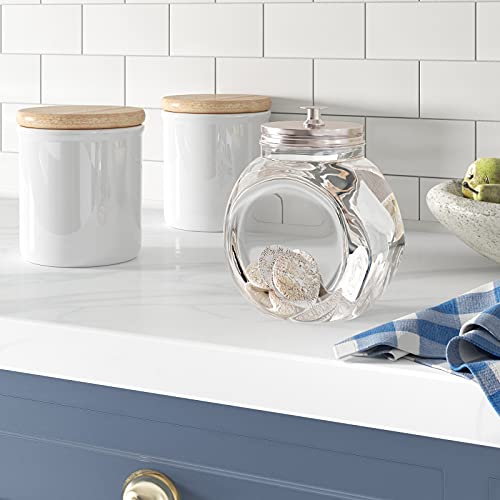 Glass Food Storage Canisters Set with Airtight Lids - 75oz Cookie & Candy Jars, Kitchen Counter Organizer, 3 Pack