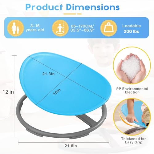 BABAMU Blue Egg Sensory Spinning Chair for Autistic Kids, 220lb Capacity