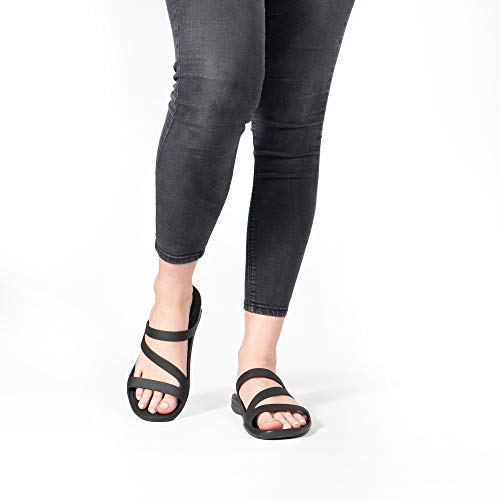 Crocs Women's Swiftwater Sandals - Black/Black, Size 8, Z-strap, Croslite Foam