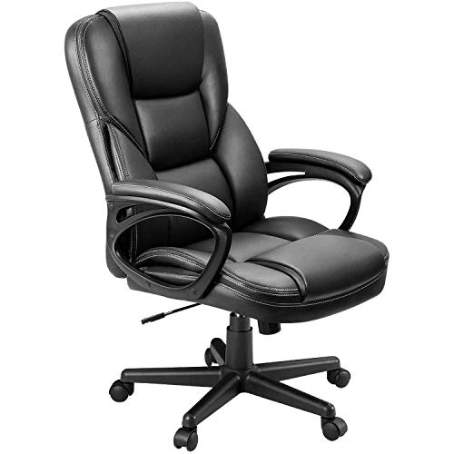 Furmax Black Executive Office Chair with Lumbar Support & Swivel, Adjustable Height