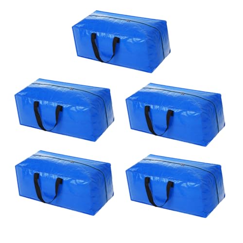 2 Pack Heavy Duty Extra Large Moving Bags Storage Tote - Strong Handles& Backpack Straps - Space Saving Storage Bags Alternative to Moving Boxes and Bins,Compatible with Ikea Frakta Cart, Blue