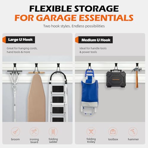 Lyrzzey Black Heavy-Duty Metal Utility Wall Hooks 10 Pack for Gladiator GearTrack & GearWall