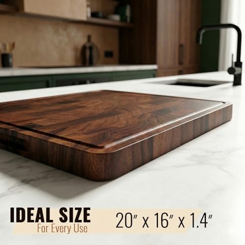 BABILONIA Walnut Wood Cutting Board - 20" x 16" End Grain Kitchen Chopping Board