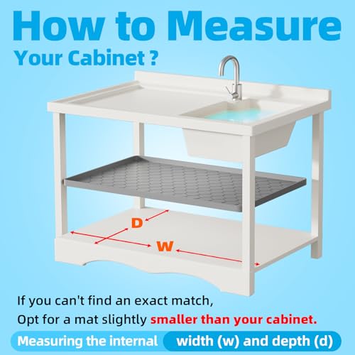 Winisok Waterproof Under Sink Mat 22 x 40 Inches Silicone Beige - Cabinet Leak Protection