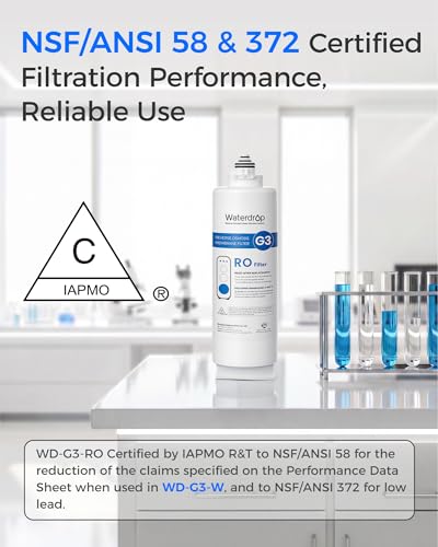Waterdrop G3-N2RO Replacement Filter for G3-W 400 GPD RO System - Long-Lasting Purification