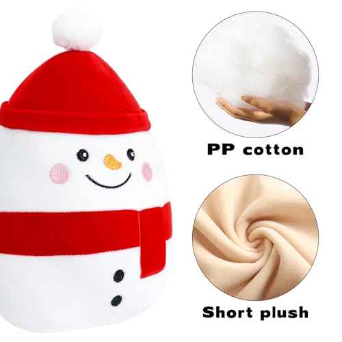 Snowman Plush Toy Snowman Stuffed Animal Cute Christmas Snowman Plushies Pillow Soft Plushie Doll Gifts for Kid Decor, Christmas Snowman Plush(11 Inch)