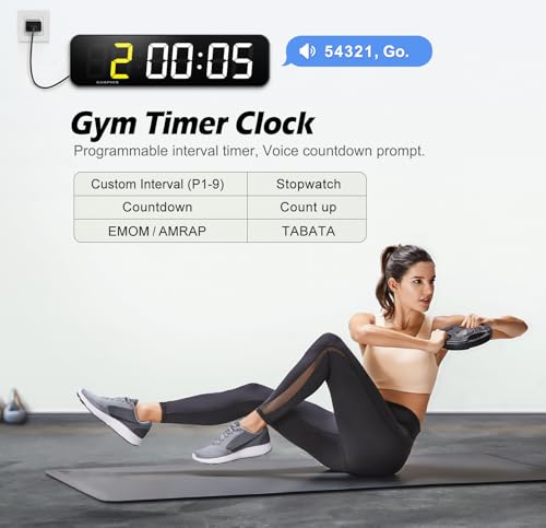 Large Digital Wall Clock with RGB Colors, Timer & Alarm - 15.2 Inch