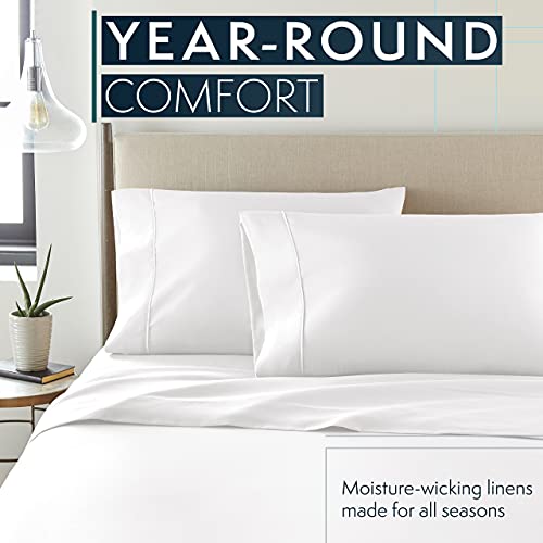 HC Collection Queen Bed Sheets Set White Luxury 1800 Series Deep Pockets