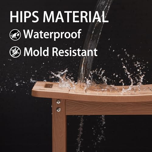JemKelly Brown Heavy Duty Shower Bench 500LB Waterproof Poly Lumber Seat with Storage & Handrails