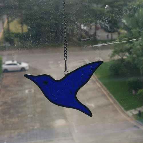True Stained Glass Blue Peace Dove Window Hanging Decoration Bird Ornament Bird Suncatcher Gift for Mom, Women, Mother's Day, Birthday, Christmas, or Housewarming Gift
