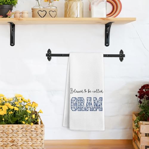 Gnmduw Gram Kitchen Towels for Grandma - Blessed Hand Dish Towels, 16x24 Inch Gift