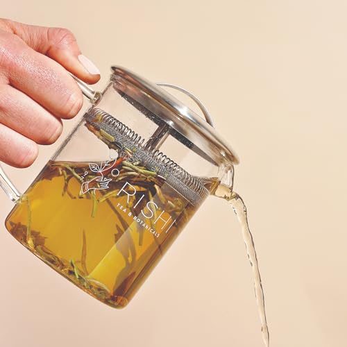 400ml Borosilicate Glass Teapot for Loose Leaf Tea - Simple Brew with Built-in Strainer - 13.5 Fl Oz