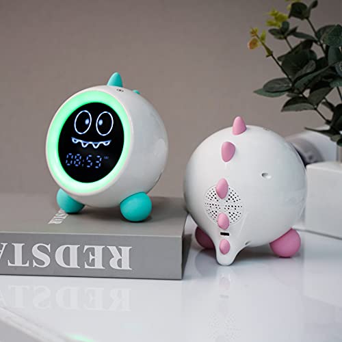 Kids Dinosaur Alarm Clock with Night Lights & Sound Machine - Green