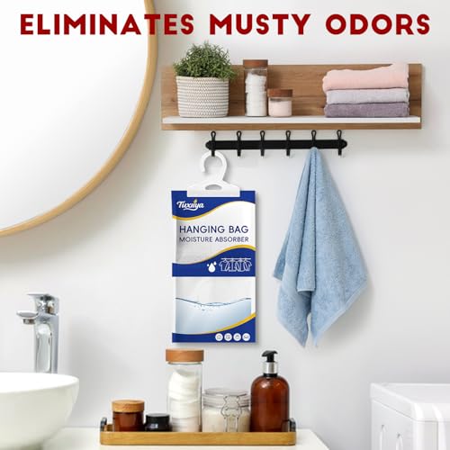 TUXIYA Moisture Absorbers 30 Pack,Hanging Closet Dehumidifier Bags