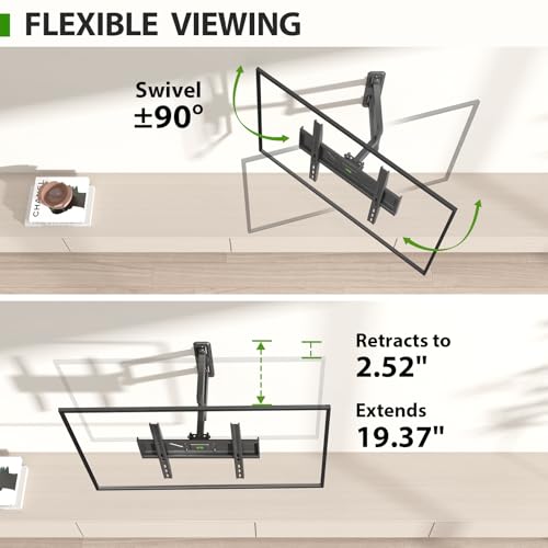 USX MOUNT Swivel TV Wall Mount for 26-60 Inch TVs up to 80 lbs, Full Motion Articulating Bracket with Tilt & Swivel, Max VESA 400x400mm, 26-60"