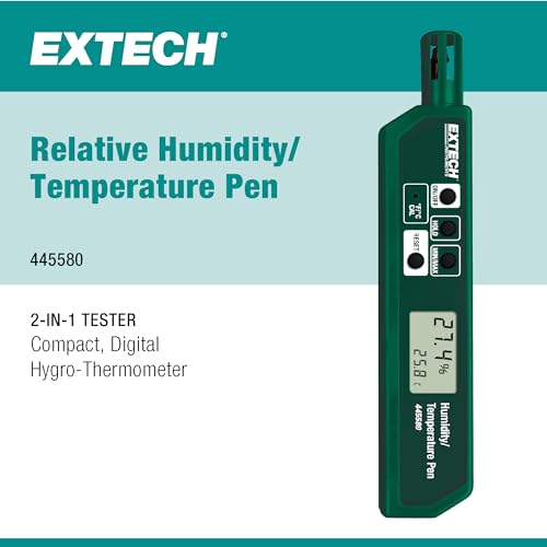 Digital Humidity and Temperature Pen - Compact Indoor Monitor with Dual LCD