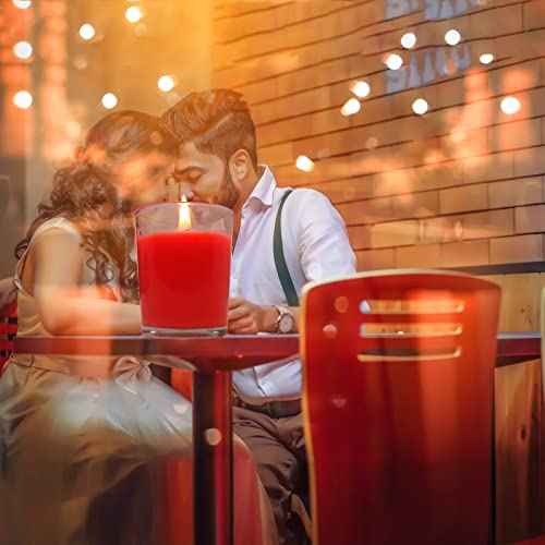 4 Packs Unscented Red Burgundy Colored Votive Candles in Glass, 2 Inch Natural Soy Wax Scentless Candles for Christmas Wedding Party Home Holiday Relaxation Spa, 12-15 Hour Burning Time