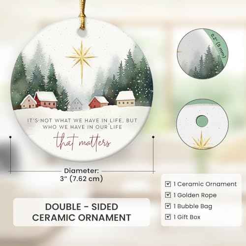 2025 Thank You Gifts for Women - Double Sided Ceramic Friendship Ornament for Christmas Tree, Unique Appreciation, Retirement Gifts for Women, Coworkers, Man, Friends, Bestie, Sister, Neighbor