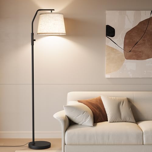 SUNMORY Black Dimmable Floor Lamp for Living Room with Adjustable Head