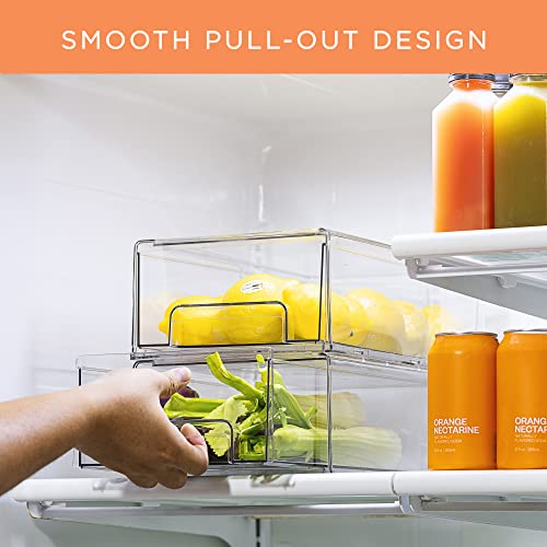 Sorbus Clear Stackable Refrigerator Drawer Organizers - Medium, 2 Pack