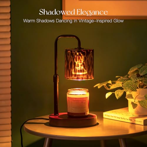 Candeldo Tortoise Shell Candle Warmer Lamp with Timer & Adjustable Height