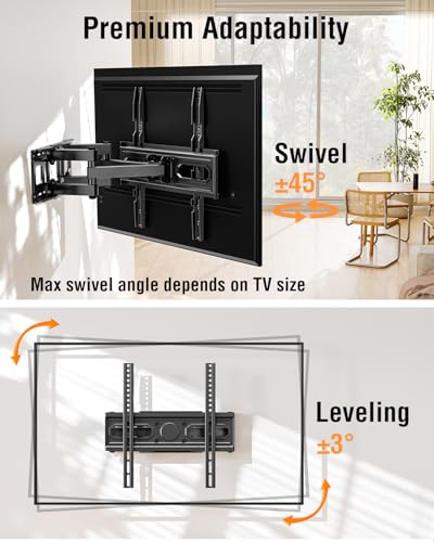Full Motion TV Wall Mount for 26-65 Inch TVs - Max VESA 400x400, 99 lbs - Variation of THIS listing