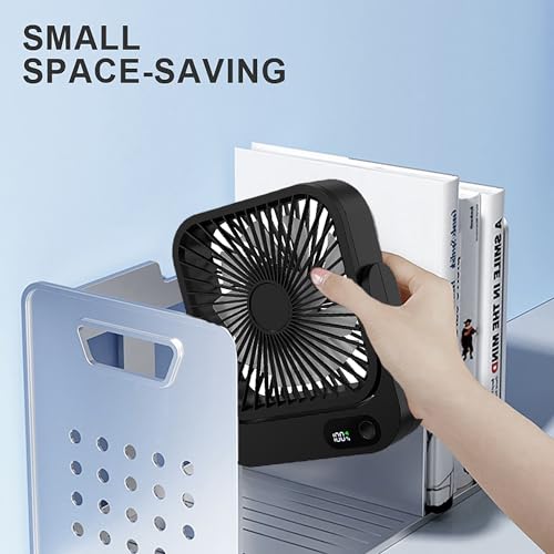 Black 2-Pack Cruise-Approved Magnetic Portable Fan with 5000mAh Battery & 5 Speeds