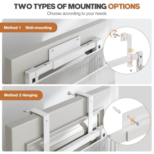 White 6-Tier Over The Door Organizer - Heavy-Duty Metal Mesh Rack, Adjustable & Wall Mountable