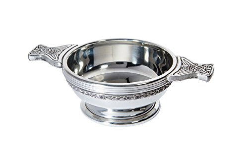 Wentworth Pewter - Standard Celtic Band Pewter Quaich Whisky Tasting Bowl Loving Cup Burns Night