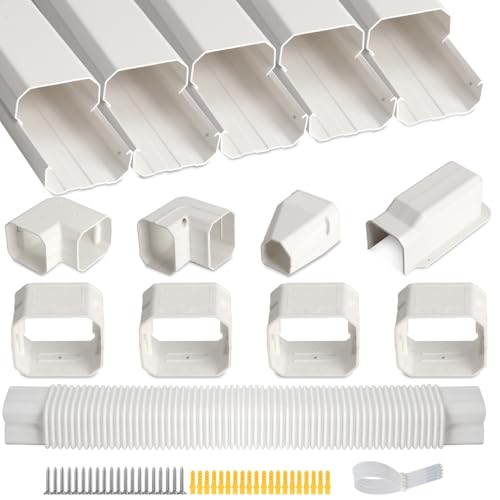 3" x 10Ft Mini Split Line Set Cover Kit with Flexible Duct for AC Protection
