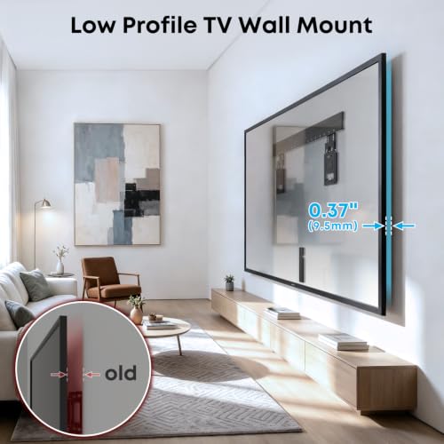 IMtKotW Ultra Slim TV Wall Mount for 37-86 Inch Screens, Supports 165 lbs, VESA Compatible