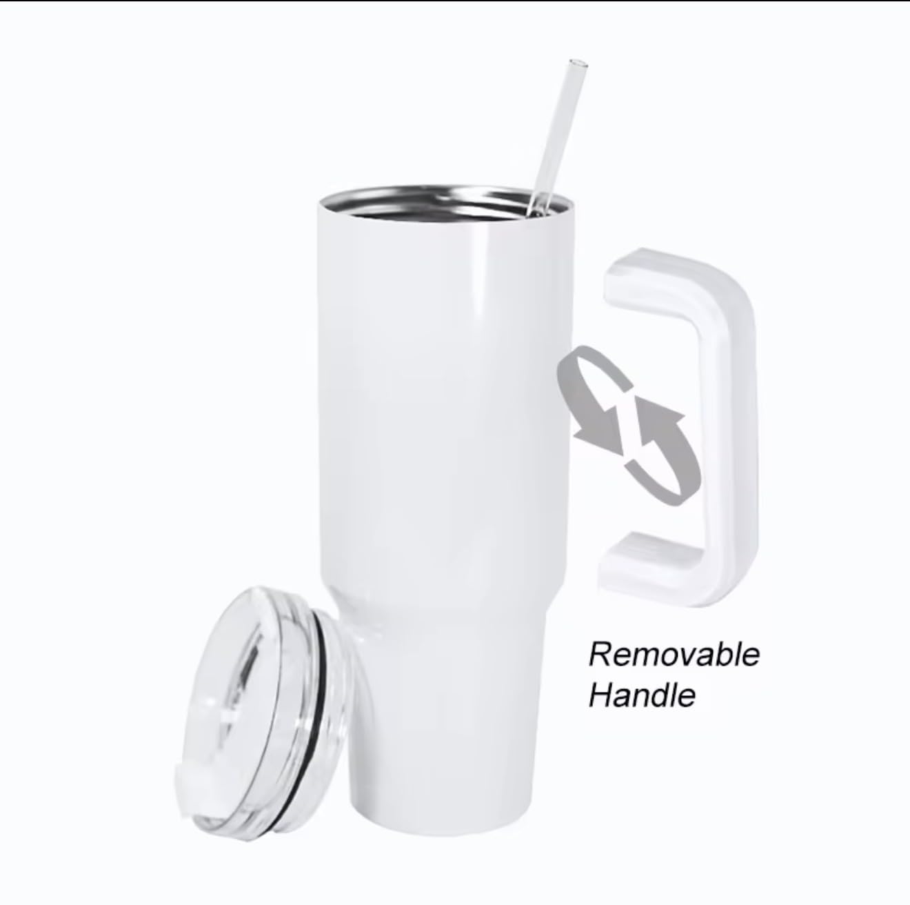 40 oz Stainless Steel Insulated Tumbler With Handle and Straw, Leakproof Lid, Double wall Vacuum Travel Mug, Keeps Drinks Hot and Cold 24h, Large Reusable Water Bottle, Car Cup Holder Friendly.