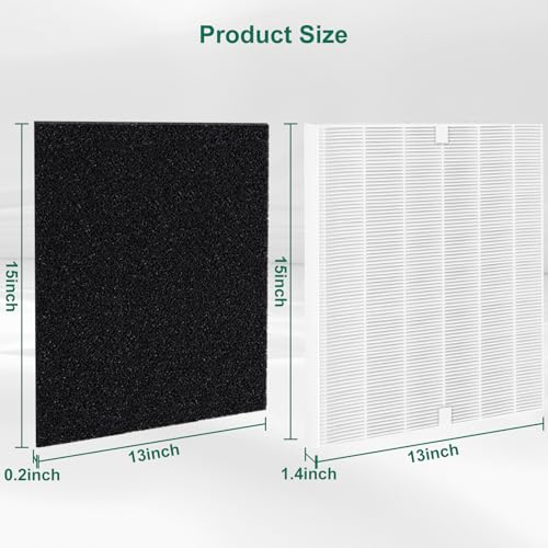 Replacement Air Purifier Filter Set for Coway Airmega AP-1512HH - 4 True + 4 Carbon Filters