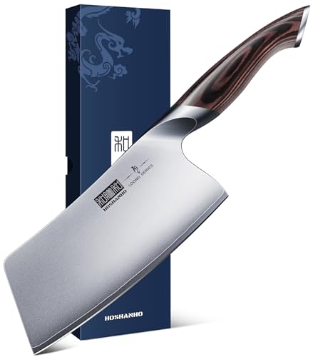 HOSHANHO 7-Inch Ultra Sharp Chinese Cleaver Knife for Vegetables & Meat