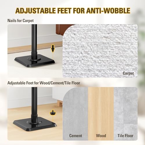 Mounting Dream Height Adjustable Speaker Stands for 9.4" W x 18" H Bookshelf Speakers - 33-42" Telescopic