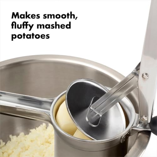 Stainless Steel Potato Ricer - Non-Adjustable Silver Handheld Masher