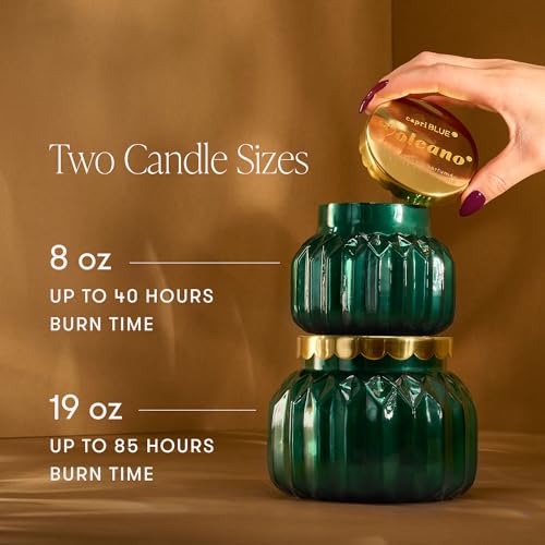 Capri Blue Volcano Scented Candle - 8 oz Emerald Green Gem Jar, Home Fragrance
