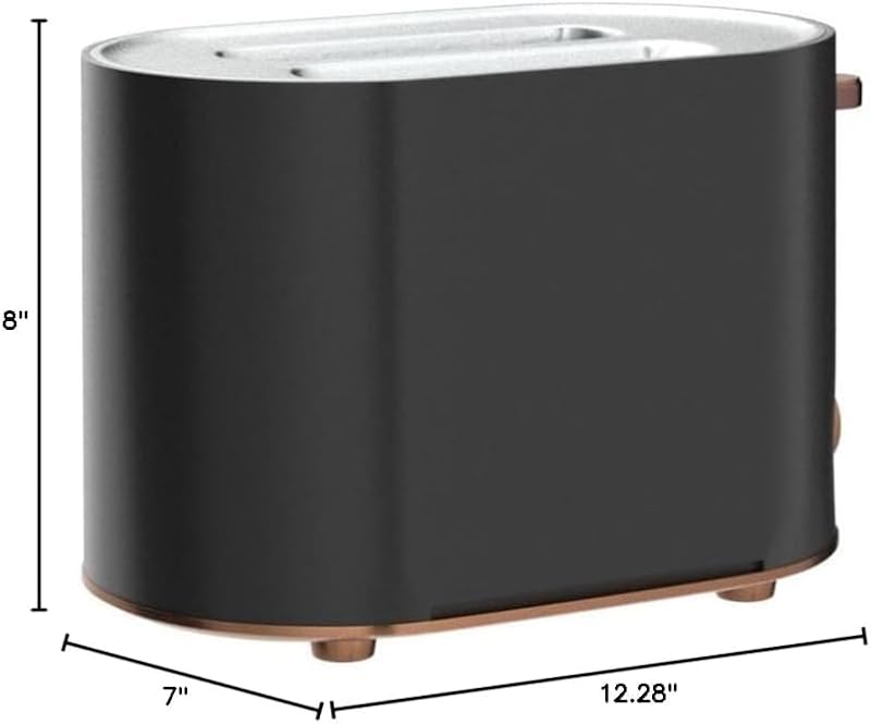 Café Express Finish 2-Slice Toaster Matte Black with Wide Slots & Bagel Mode - Kitchen Appliance