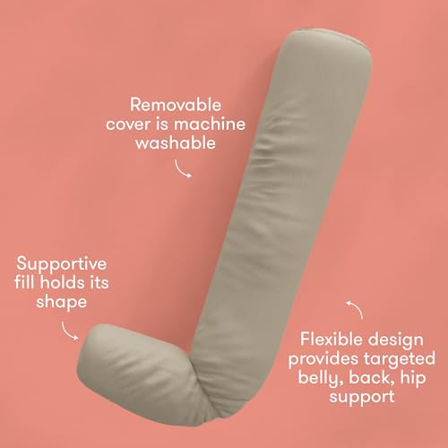 Cooling Pregnancy Pillow - Compact Support 4-in-1, Taupe - Space Saving