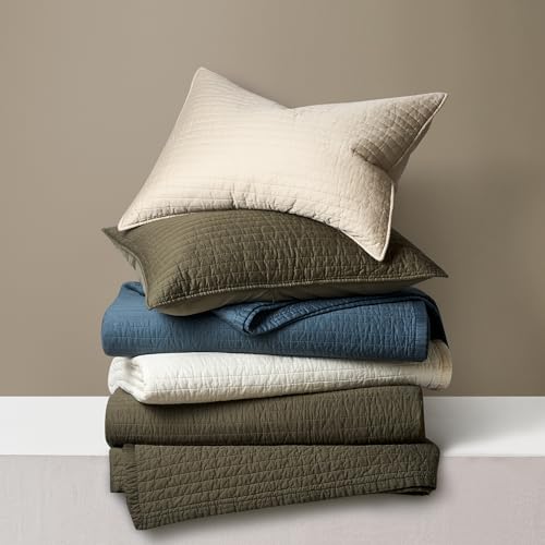 Cotton Sateen Quilt Set Queen Cream with Pillow Shams, 92x96 Inches - EverGrace
