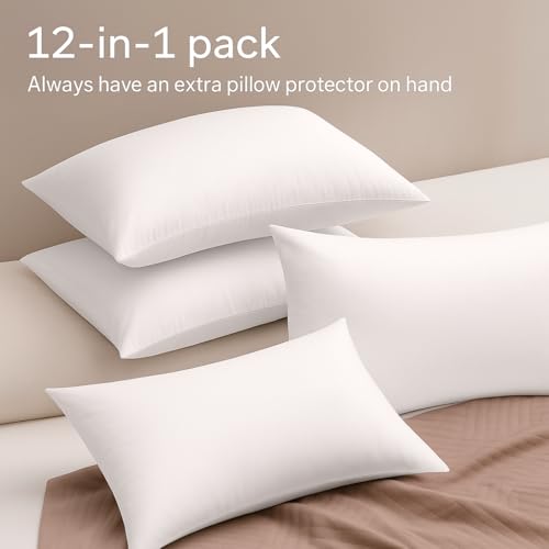Niagara Sleep Solution White Zippered Pillow Protectors Set of 12 - Standard