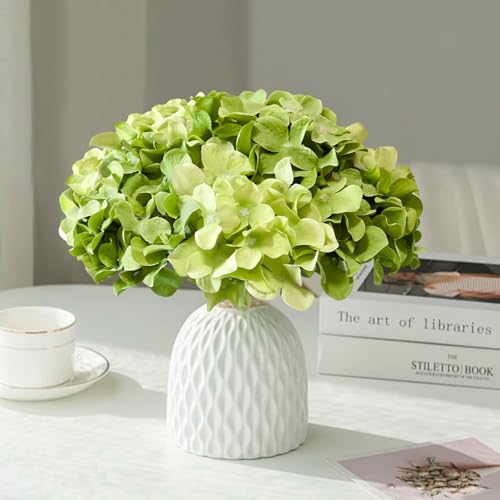 Cherica Green Mix 50 Pcs Faux Hydrangea Artificial Flowers Bulk for Home & Events