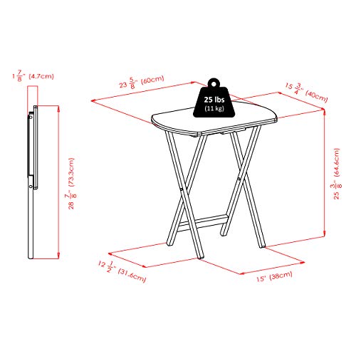 Winsome Walnut Corbett Set of 2 Oversized Foldable Snack Tables - Space-Saving & Portable