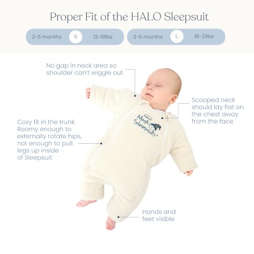 Baby Merlin's Microfleece Sleep Suit - Small Cream Transition Swaddle