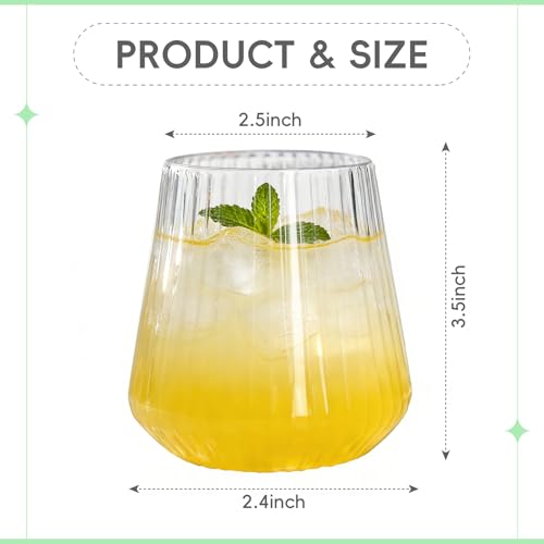 Clear Disposable Plastic Wine Glasses 14 oz, 40 Pack - Stemless Cocktail & Spritz Glasses